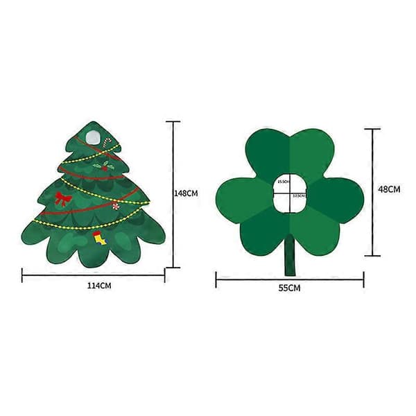 Juletræskostume til voksne Sjov julefest kvinder mænd kjole Leaf hat