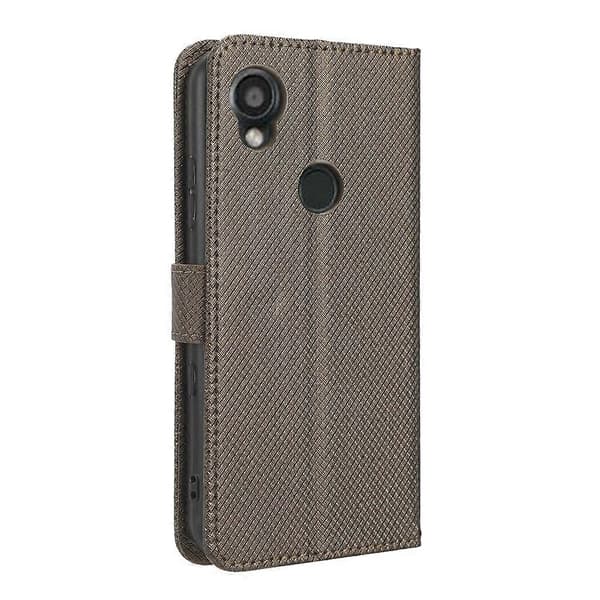 För Kyocera Digno SX3 KYG02 Diamanttextur Läder Telefonfodral Brown
