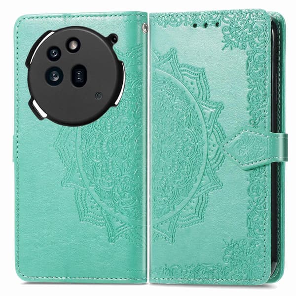 Mandala Blomst Præget Læder Telefoncover Green For Nothing Phone 3a