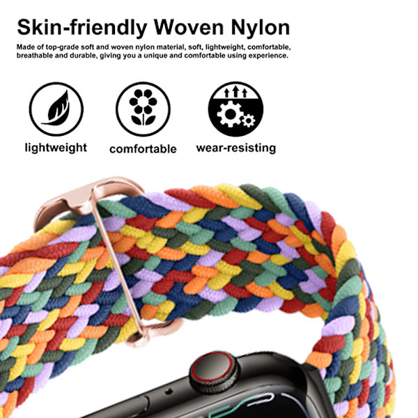 Justerbar iwatch-reim i nylon (42/44/45 mm, W-mønster) Style 2