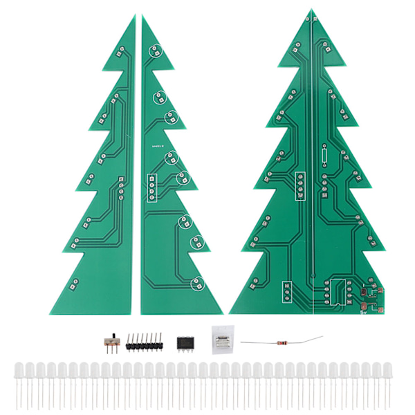 DIY Julgran LED Elektronisk Tryckt Kretskort Ornament för Festlig Dekoration i Blå