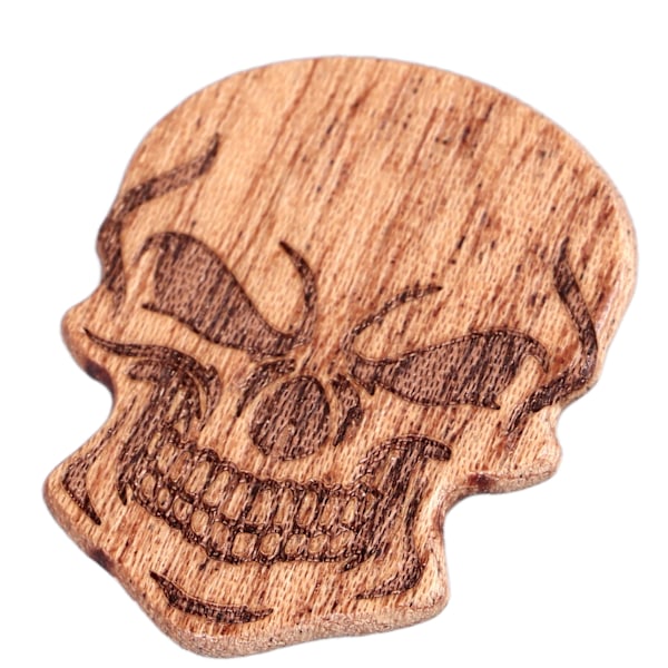 Läskig Skalle Gitarrplock Halloween Spöklikt Massivt Trä Musikinstrument Tillbehör Typ B (Sapele)