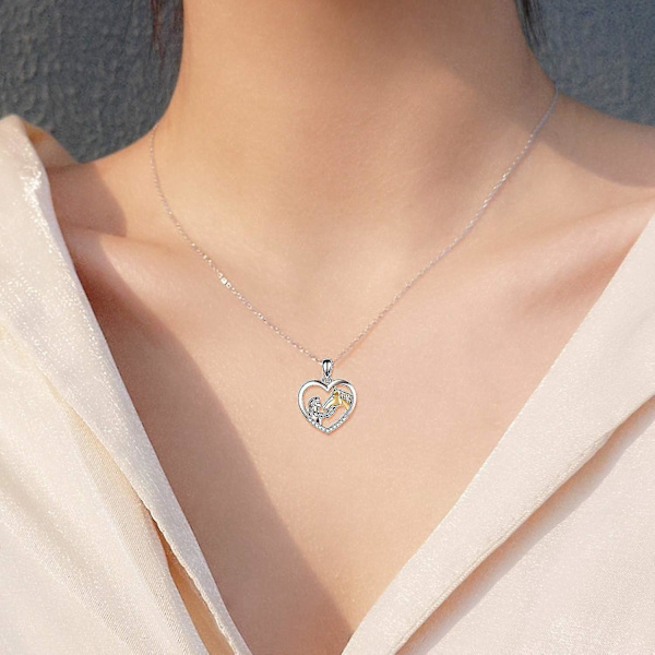 Häst hänge halsband sterling silver flickor med häst gåva Gold Horse Necklace