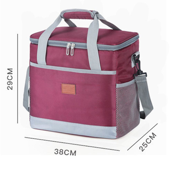 Lunchväska 15l/25l Isolerad Lunchbox Soft Cooler Kylväska Wine Red 25L