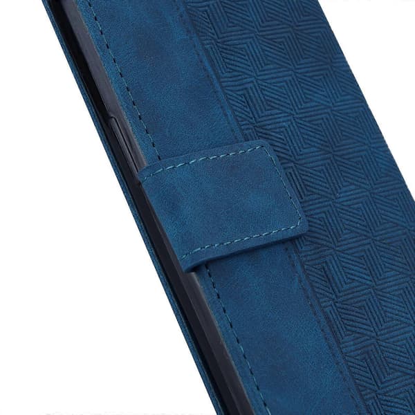 For Honor X7 Geometrisk preget skinntelefonveske Blue
