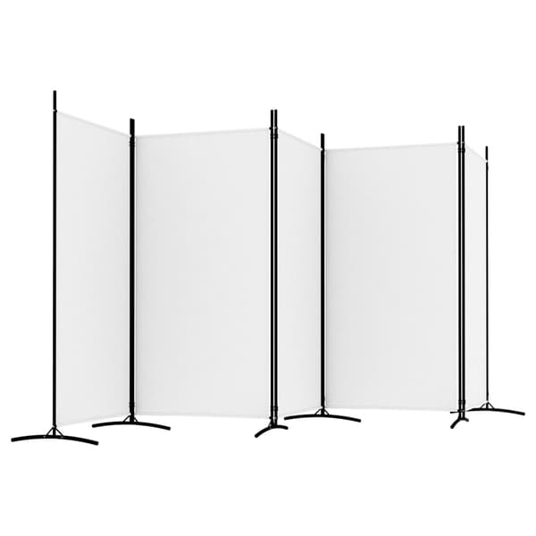 【YD】vidaXL Rumdeler 5 paneler hvid 433x180 cm stof Vit 5730