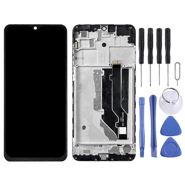 (Ny) LCD-skærm til ZTE Blade 20 Smart / V1050 Digitizer Komplet Samling med Ramme (Sort) Black