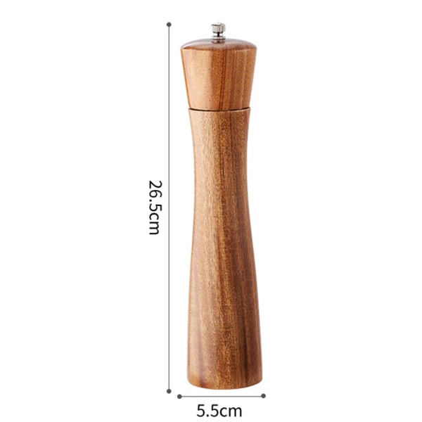 Wooden salt and pepper mill, refillable porcelain Acacia