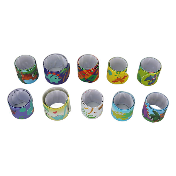 10 kpl Rannekkeita, Piirretty Dinosaurus Kuvio, Pelilahjoja, Pehmeä PVC Rannekkeet Koristeluun