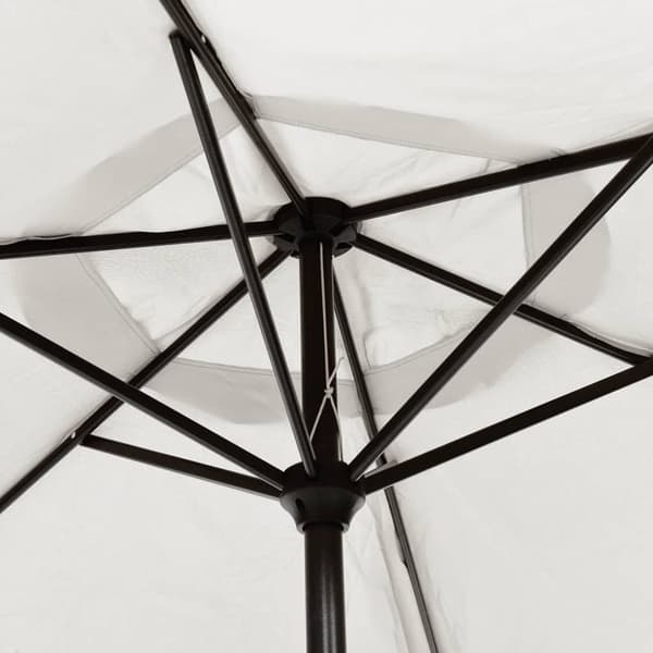 【YD】vidaXL Parasol sandhvid stål 3 meter White Vit