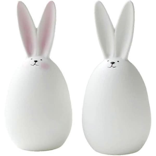 【YD】Easter Ceramic Rabbit Figurine Ornament White Desktop Decoration