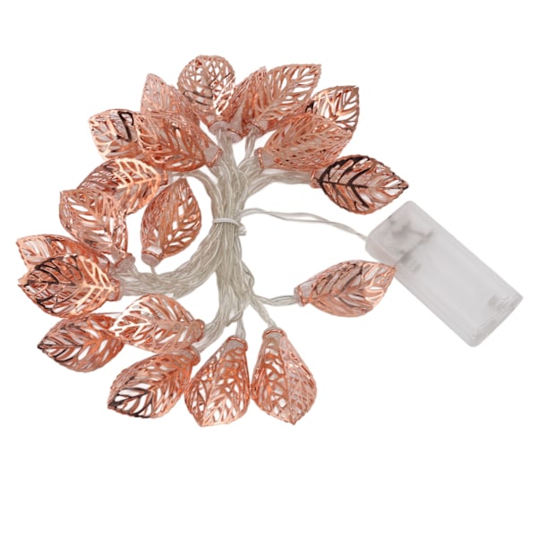 Vattentäta Roséguld Löv Ljuskedja - 20 LED, Batteridriven, Perfekt för Inomhusfester & Dörrdekoration