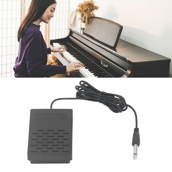 HK-LADE 6,35 mm Universal Sustain Pedal til Elektroniske Klaverer og Synthesizere - Sort