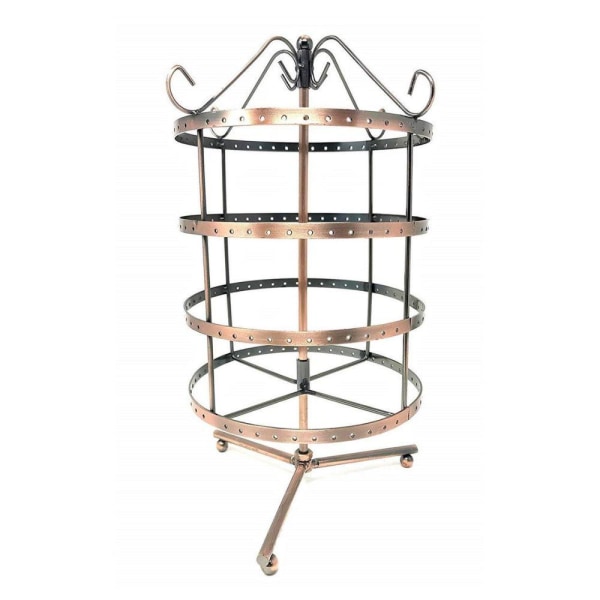 Rotating jewelry stand for earrings with 4 levels, bronze