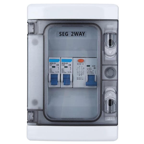 Miniature afbryderbeskyttelse med vandtæt lækageafbryder 40A 30mA RCD +2MCB (6a32A)