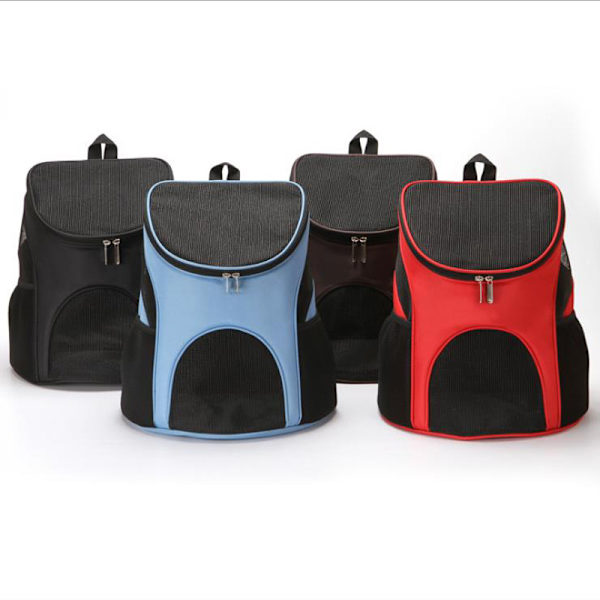 Små hundar Cats Carrier Ryggsäck Andningsväska med Mesh Brown