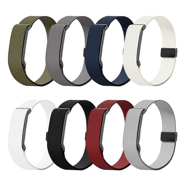 Kompatibel med Google Fitbit Air Nylonrem Metallram Magnetiskt Spänne Elastiskt Sportarmband LightGrey