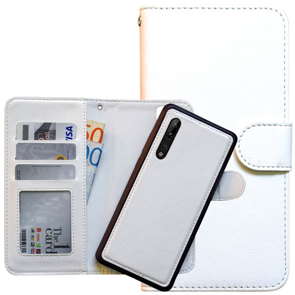 Huawei P20 Pro - PU Læder Pung Etui + Skærmbeskyttelse Vit