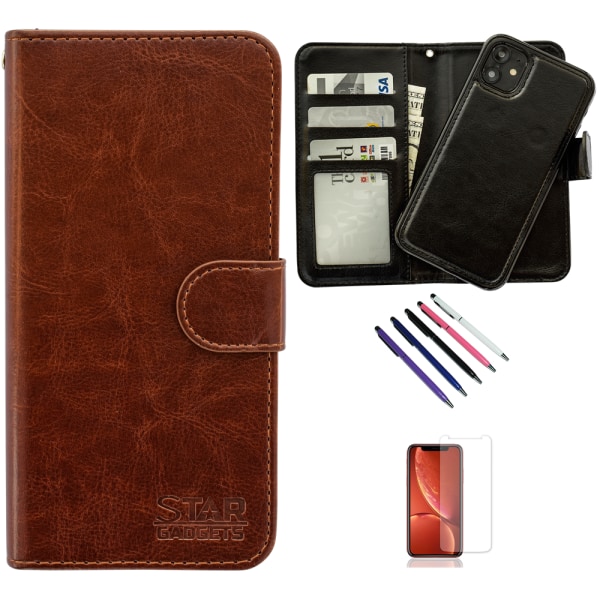 iPhone 11 - PU Læderpung Etui Svart