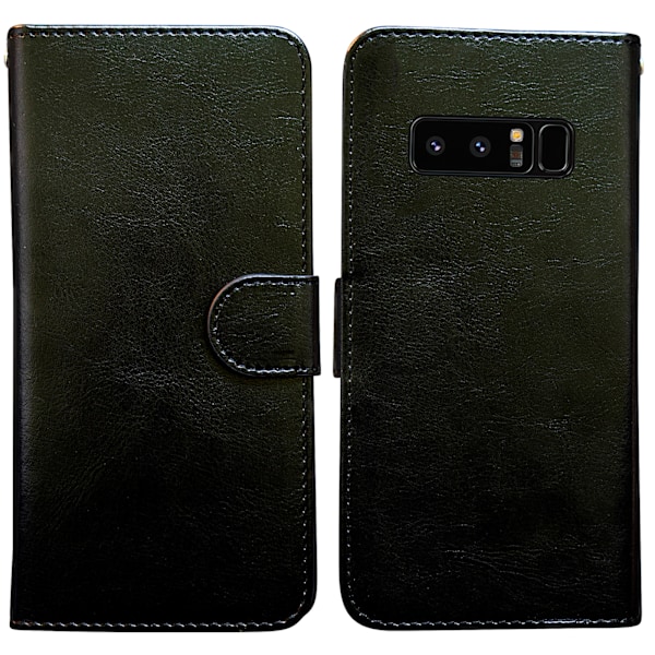 Samsung Galaxy Note 8 - Nahkakotelo / Lompakko Svart