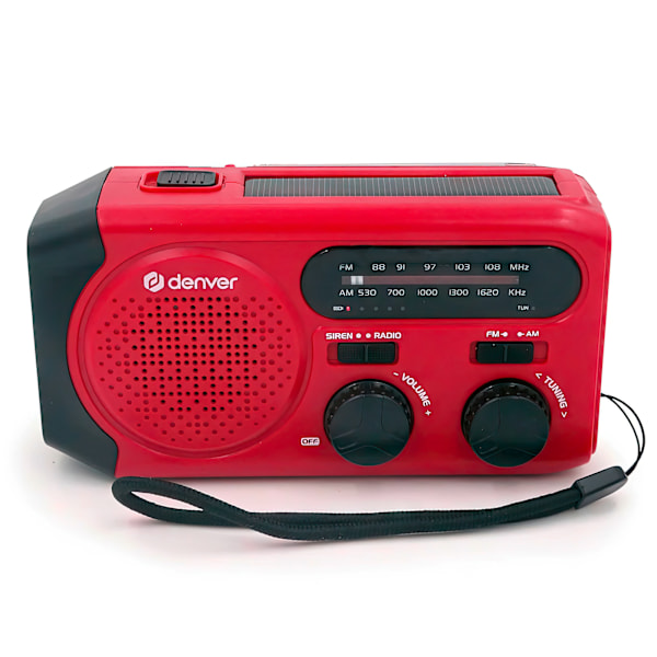 Denver Utomhus / Vevradio med Solceller och LED-ficklampa och Powerbank