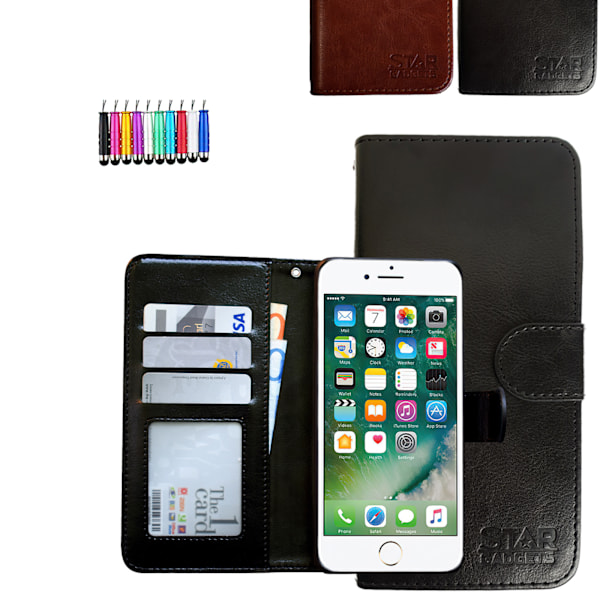 iPhone 7/8/SE (2020 & 2022) - Läderfodral / Skydd Svart