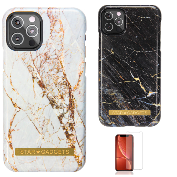 Beskyt din iPhone 12 Pro med et marmoretui! Svart