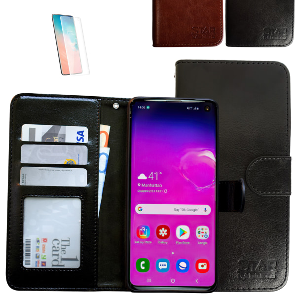 Samsung Galaxy S10 - PU-nahkainen case Brun