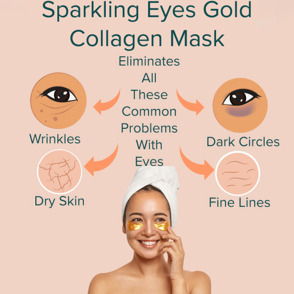 2x Gold Crystal Collagen Eye Mask