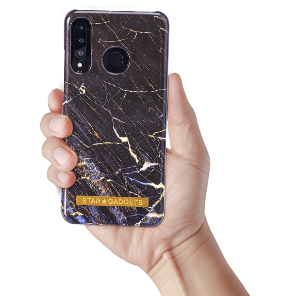 Huawei P30 Lite - Cover Protection Marble Svart