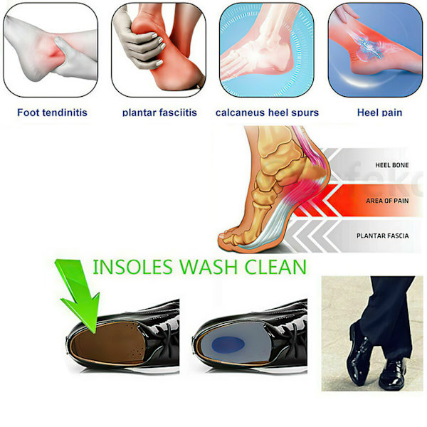 Heel Support Shoe Pads Gel Silicone Orthotic Plantar Care Blå