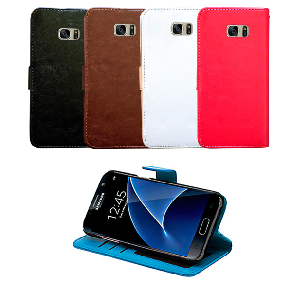 Nahkainen lompakko Samsung S7 Edgelle - Tyyliä ja suojaa Brun