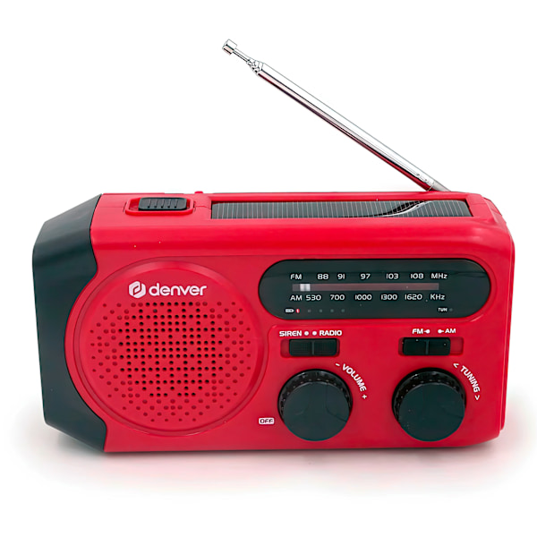 Denver Ulko-/Aurinkokammenradio LED-taskulampulla ja varavirtalähteellä