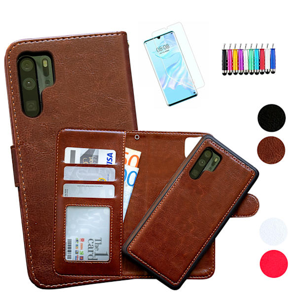 Huawei P30 Pro - PU Læder Pung Etui Vit