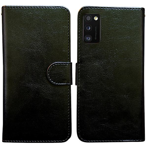 Samsung Galaxy A41 - PU Læder Pung Etui Svart