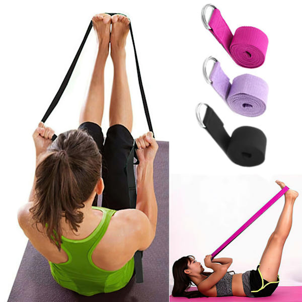 Yogabånd 180-183cm Svart