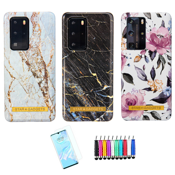 Huawei P40 Pro - Case Protection Flowers / Marble