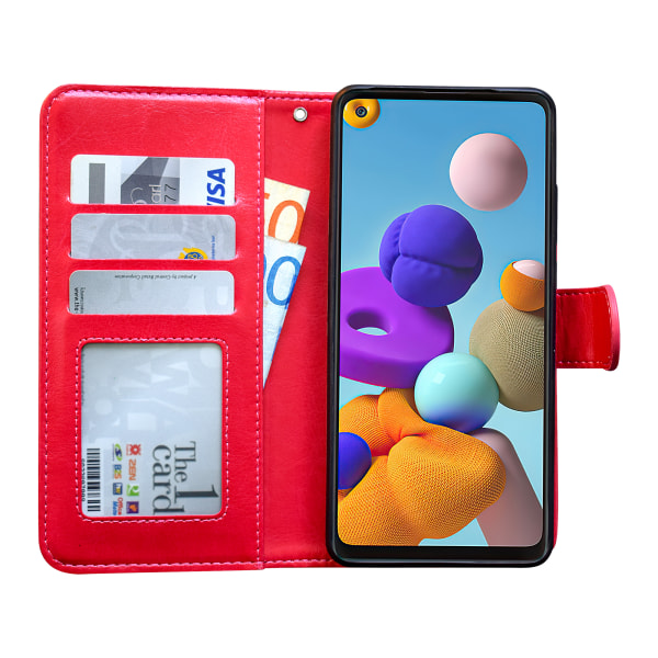Suojaa Galaxy A21s - Nahkakotelot! Brun