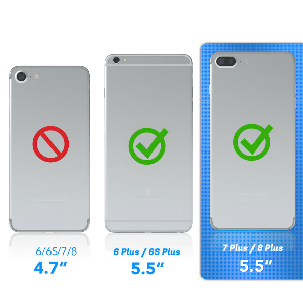 iPhone 6 Plus/7 Plus/8 Plus - Flytande Glitter 3D Bling Skal Cas iPhone 7 Plus