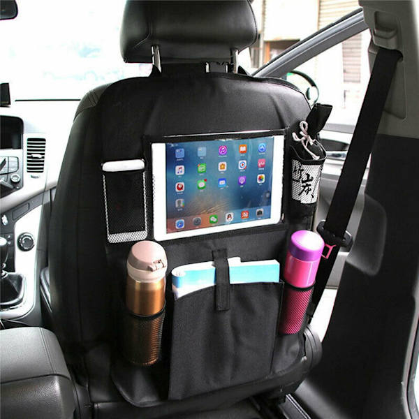 Opbevaringslomme med holder til tablet og tablets