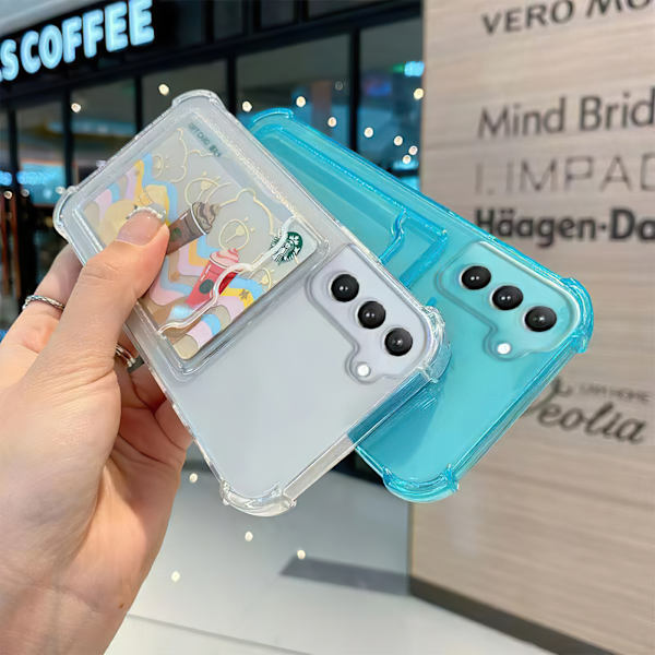 Samsung Galaxy S21 - Korttikotelo Suoja Läpinäkyvä Transparent