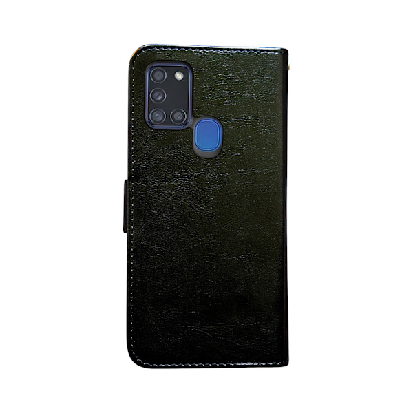 Samsung Galaxy A21s - PU Læder Pung Etui Svart