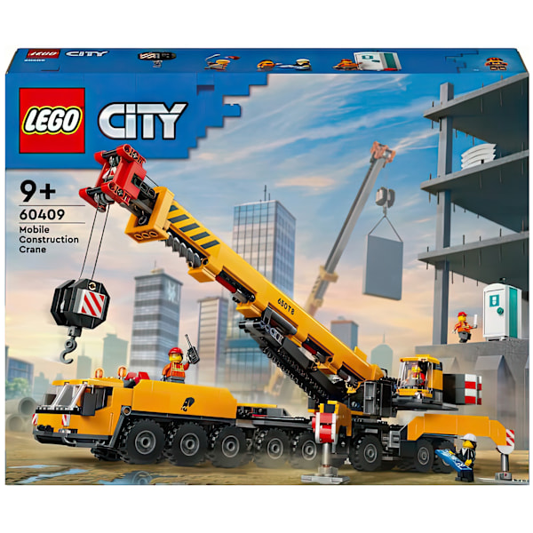 LEGO City Gul Mobil Byggkran Set med Utdragbar Arm och 4 Minifigurer