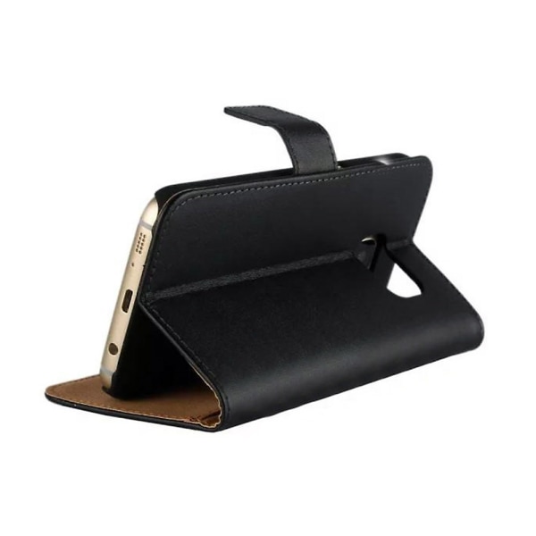 Läderfodral för Galaxy S7 Edge - Plånbok! Brun