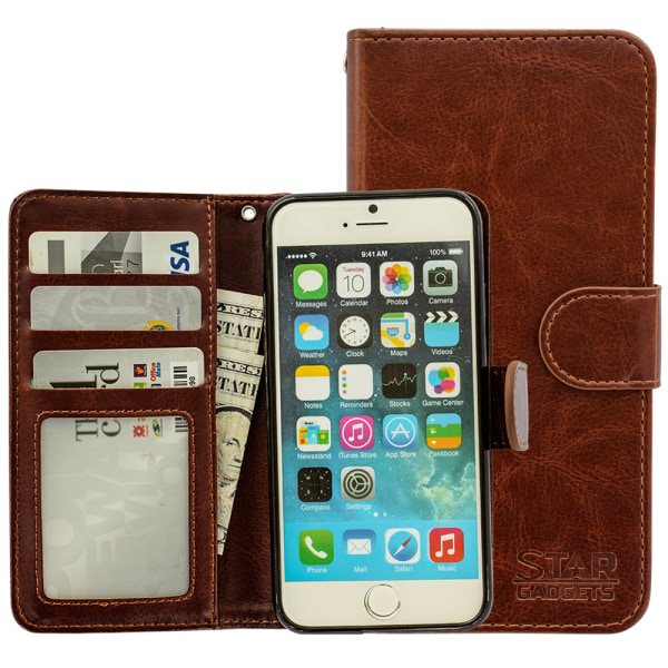 Beskyt din iPhone 7/8/SE - Lædertasker! Svart
