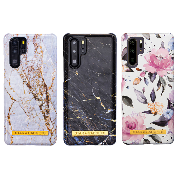 Huawei P30 Pro - Beskyttelse af blomster / marmor Vit