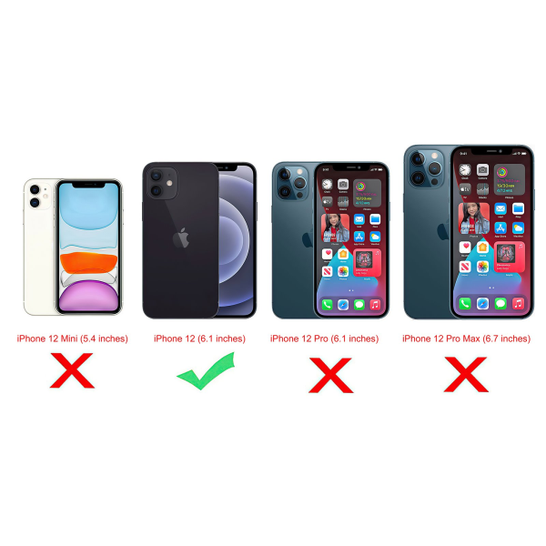 iPhone 12 - Skal / Skydd / Spegel Svart
