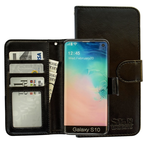 Samsung Galaxy S10 - Nahkakotelo / Suoja Brun