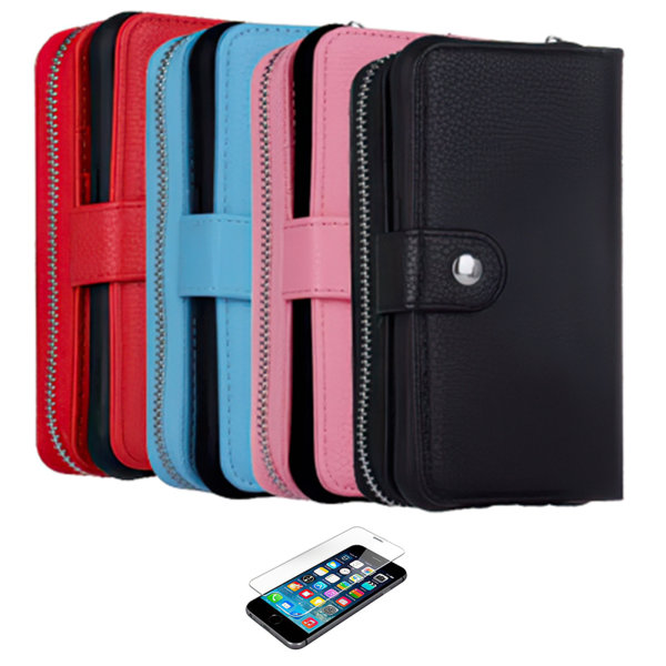 Beskyt din iPhone 7/8/SE - Lædertasker & skærmbeskyttere! Svart