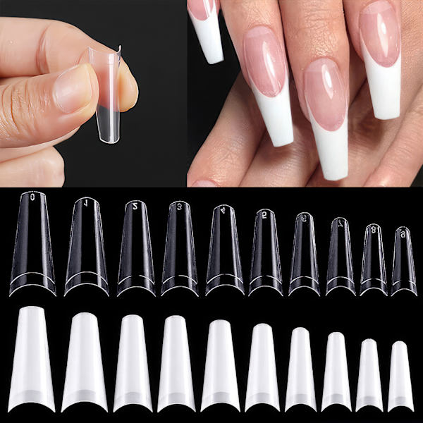Långa Lös Nagelspetsar för Perfekta Drömnaglar Natural